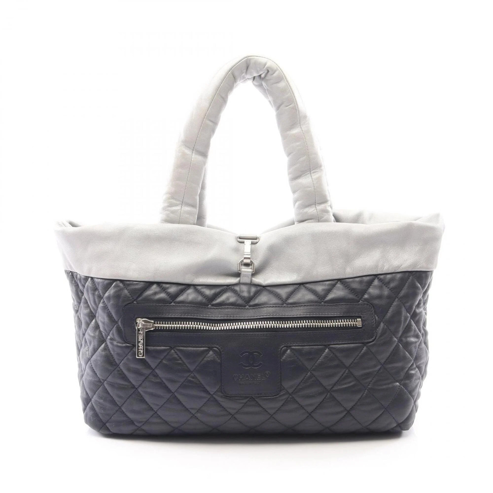 CHANEL Blue Leather Tote Bag - Picture 6 of 11
